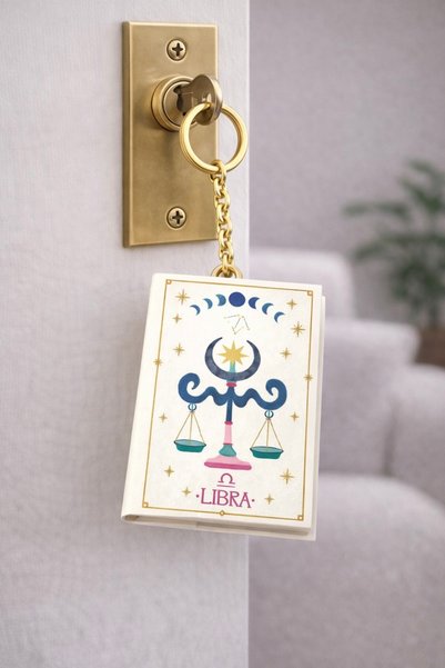 YLDZ Mini Notebook Keychain with Zodiac Sign Design – Libra (Libra)