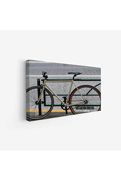 Tajridhome Bicycle painting - Bicycle on the sidewalk - Neutral colors - Urba...