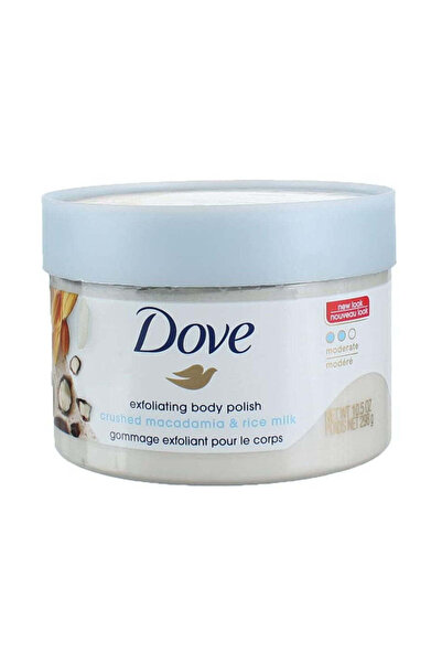 Dove (Dove) دوف ملمع جسم مقشر ماكاديميا مسحوقة ولبن الأرز 298 جم