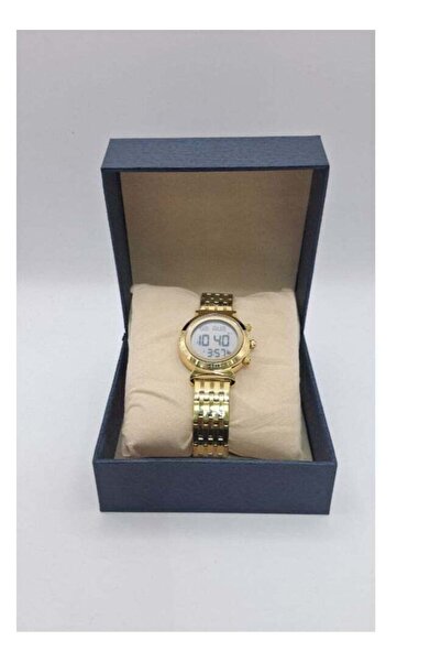 al salah ساعة صلاة إسلامية للنساء، دائرية، ذهبية اللون