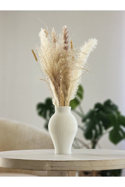Havalı Tasarım Zerafis – Modern Dekoratif Vazo | 20 cm Beyaz