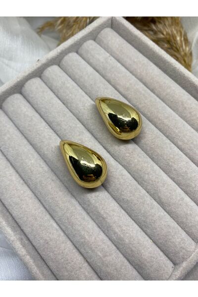 Kaan Accessoire أقراط نسائية ذهبية غير لامعة بتصميم بسيط وأنيق للاستخدام اليومي