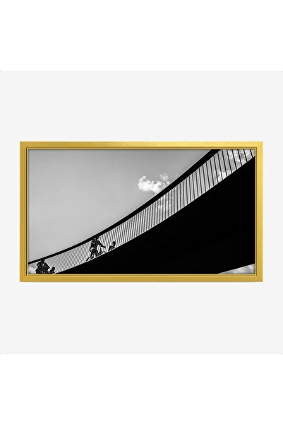 Tajridhome لوحة جسر - أشخاص يمشون - سماء زرقاء - هادئ - لوحات فنية مودرن - لو...