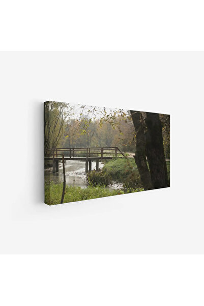 Tajridhome لوحة طبيعة هادئة - جسر خشبي - ألوان دافئة - هادئ - لوحات طبيعة - ل...