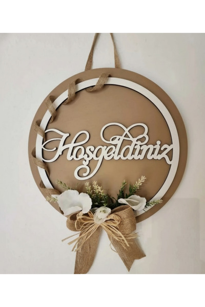 PAŞAOĞLU PLEKSİ Kapı Süsü Dekoratif Ahşap Hoşgeldiniz Kapı Süsü - Dış Kapı Sü...