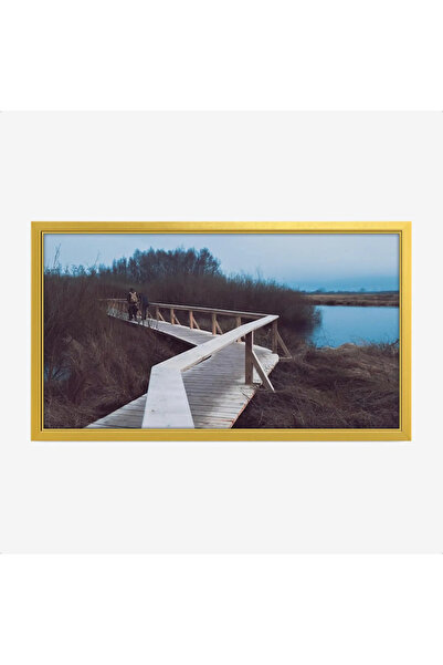 Tajridhome لوحة طبيعة هادئة - جسر خشبي - ألوان هادئة - ضبابي - لوحات طبيعة - ...