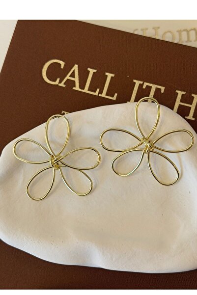 MioArt Women's Gold Flower Design Earrings