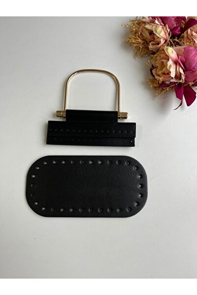 zg hobi aksesuar Faux Leather Knitting Bag Set - Handle and Base Knitting Kit...