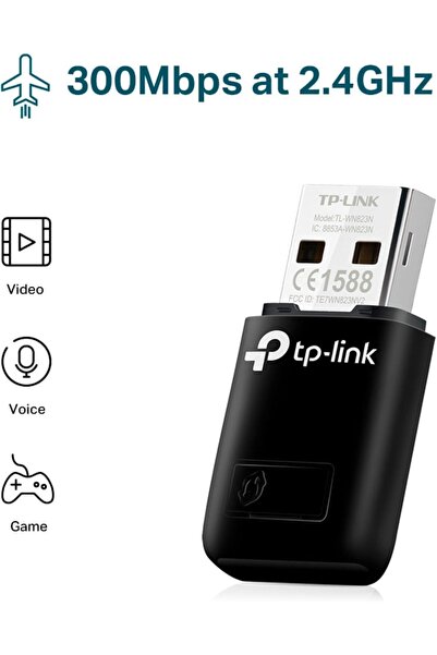 Generic محول واي فاي صغير USB من TP-Link طراز TL-WN823N لأجهزة الكمبيوتر/اللابتوب