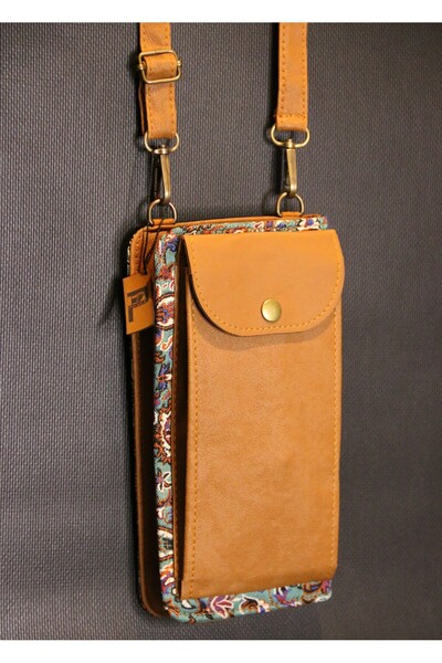 PUJİVA Etnik Tarz Kilim Desenli, Çok Cepli, Fermuarlı, Askılı, Renkli, Kartlı...