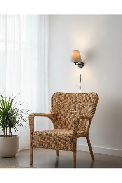 BİAVİZE شمعدان حائط من الكروم الأسود المصنوع من الخيزران