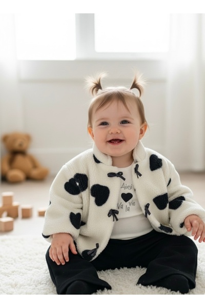 Kids Peluş ceketli takım