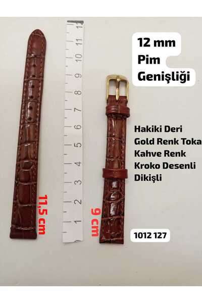 Brality Dark Brown Color - Genuine Leather - 12 mm Compatible Watch Band - Cr...