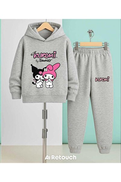 Nice Clothes Children's Tracksuit Set Hooded Unisex (2 Piece Kuromi by Saw)