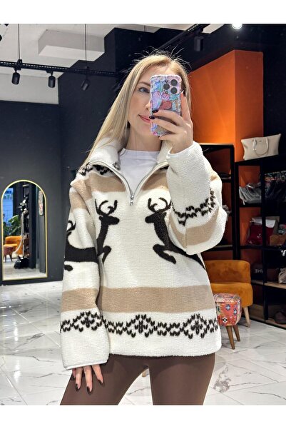 Işıl yaşar boutique Geyik Desenli Polar Sweatshirt