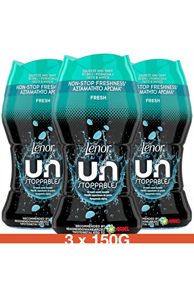 lenor Perle de rufe Unstoppables proaspete și parfumate, 3 x 150g