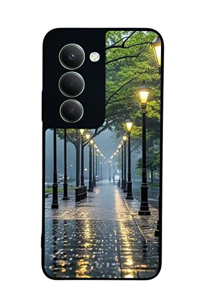 Aksel Kılıf متوافق مع هاتف Xiaomi Redmi 15 5G مطبوع، أسود غير لامع، سيليكون ن...