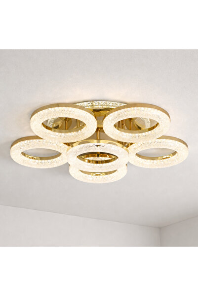 Led 2026 MODEL 5+1 TAVANA MONTE 3 RENKLİ LEDLİ DİMMERLİ 4 KADEMELİ AVİZE