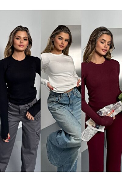 Balenbi Buzzy Finger Snap Crew Neck Basic 3-Piece Bodysuit 1161