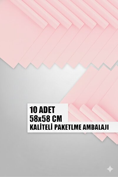 serap çiçekçilik 10 Adet Düz Pembe Paketleme Ambalajı Çiçek Paketleme ( KATLA...