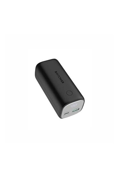 RavPower - 10000mAh Battery with 30W Type-C PD and USB Port - Black