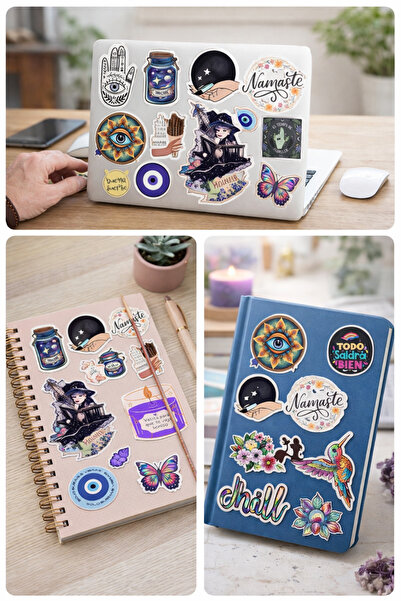 Limitless Design Spiritüel & Bohem Sticker Seti – Nazarlık, Mandala, Ay & Evr...