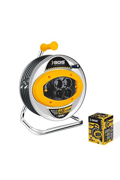 SGS 2112 40 Metre Metal Makaralı Uzatma Kablosu 3X2,5 Kablo