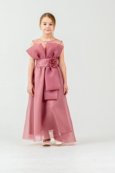 happyTekstil Children's Evening Dress Graduation Dress Dusty Rose
