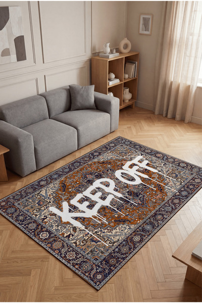 Arteluna Home Deira 02 Turuncu Vintage Eskitme Keep Off Yazılı Etnik Motifli ...