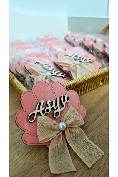 M&C tasarım 10 Adet Kurdeleli İncili Kişiye Özel İsimli Magnet - Doğum Günü v...