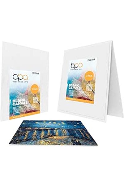 BPA مجموعة من 12 لوحة قماشية فارغة، 24 × 30 سم