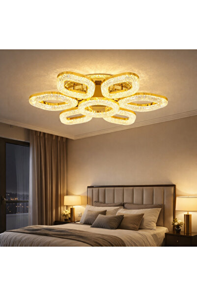 Led 2026 MODEL 6+1 TAVANA MONTE 3 RENKLİ LEDLİ DİMMERLİ 4 KADEMELİ AVİZE