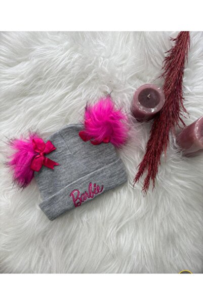 BEGONYA BEBECE KIDS Double Pompon with Bow Beanie 3 Pieces