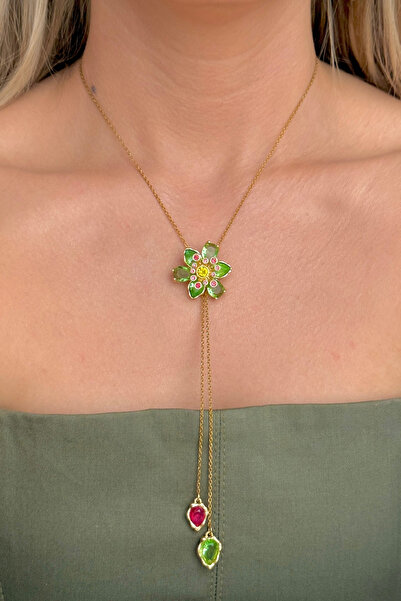 bacc Idyllia Necklace Green Flower Elevator Y Necklace Bcyj-251027