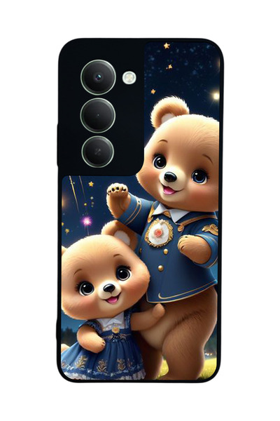 Aksel Kılıf متوافق مع هاتف Xiaomi Redmi 15 5G مطبوع، أسود غير لامع، سيليكون ن...