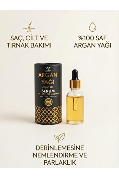 COZLEY Saf Argan Serumu 10 ml – Saç, Kaş, Kirpik ve Tırnak Güçlendirici Katkısız Yağ Premium Bakım İksiri