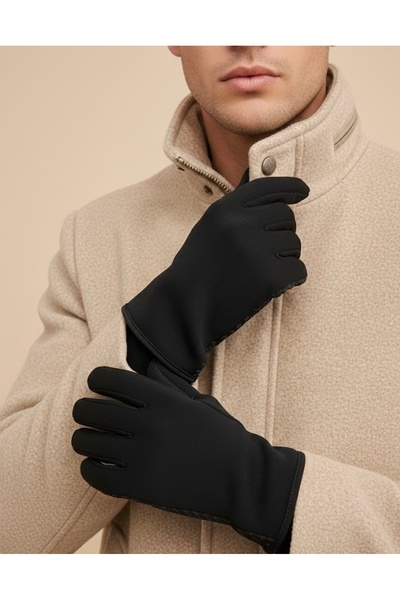 Şirin Giyim Aksesuar Erkek Eldiven Kaydırmaz Avuç İçi - Siyah Şık Telefon Dok...