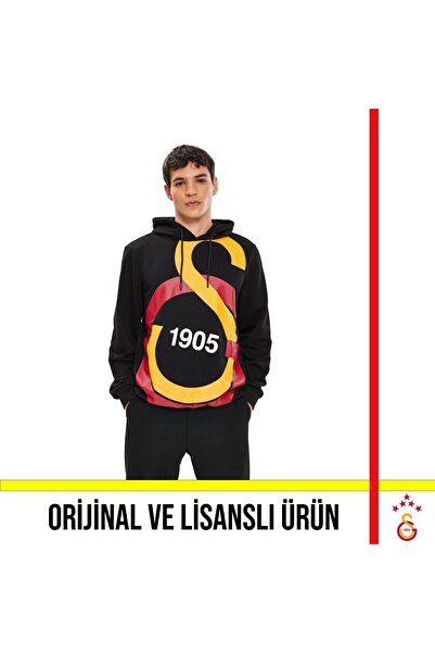 Galatasaray Licensed Big Logo Black Sweatshirt