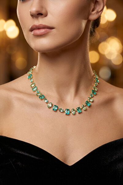 bacc Steel Non-Turning Gema Necklace with Zircon Stone Women's Necklace Bcyj-...