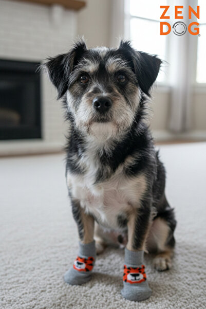 ZENDOG Zenpaw Non-Slip Sole Dog Socks - Aslan