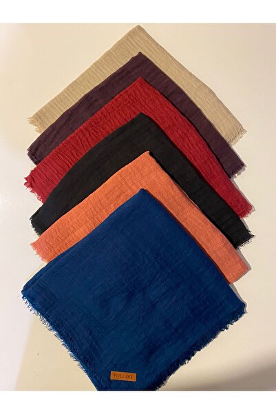 poloist 6 Pieces of Wrinkled Cheesecloth Scarves