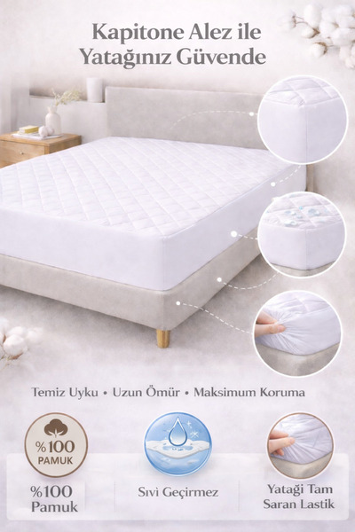 Koi Home %100 Pamuklu su-sıvı koruyucu Kopitone koruyucu alez