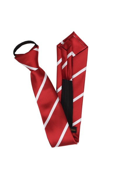 PROKRAVAT Red and White Striped Zippered Tie