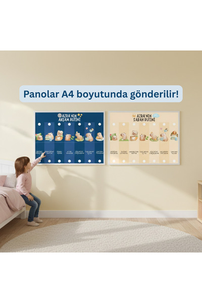 CGLKN 2'li Set Sabah & Akşam Rutin Panosu - Kapibara Temalı Çocuk Alışkanlık ...