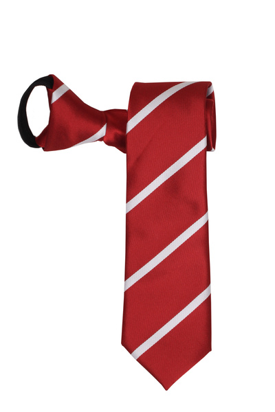 PROKRAVAT KIRMIZI BEYAZ ÇİZGİLİ FERMUARLI KRAVAT