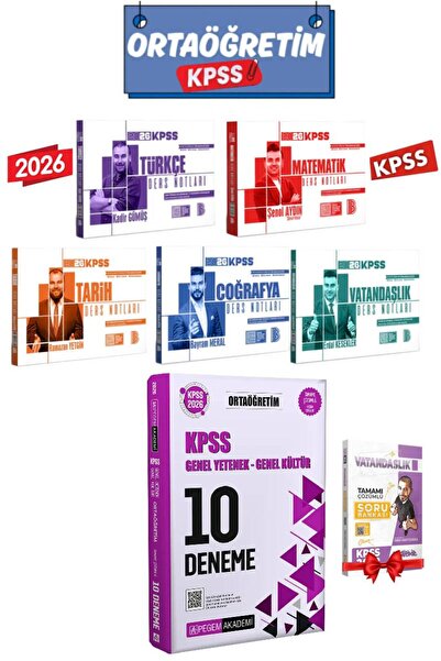 Pegem Akademi Yayıncılık 2026 Benim Hocam KPSS Ders Notları Seti+Pegem Ortaöğ...