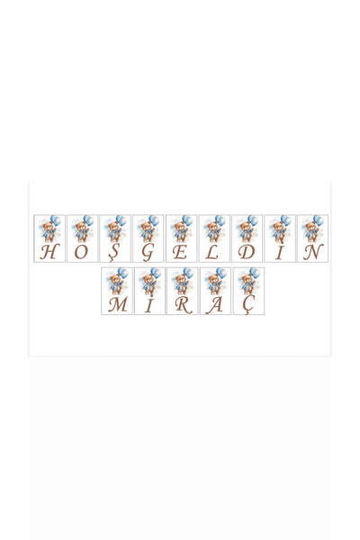 Mgs Mgsdizayn Welcome Baby Banner with Teddy Bear (Please Specify the Name)