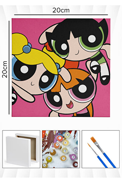 Corvo Sayılarla Boyama 20x20 Cm Tuval Seti Fırça Boya Dahil Çıtaya Gerili - P...