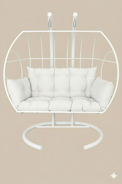 SİMURG SALINCAK VE DESİGN Çift Kişilik Bahçe ve Balkon Salıncağı ** BEYAZ** -...