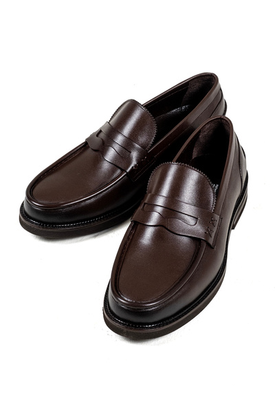 NEWDERİSAN Genuine Leather Men's Loafer Shoes Classic Business Slip-On Non-Sl...